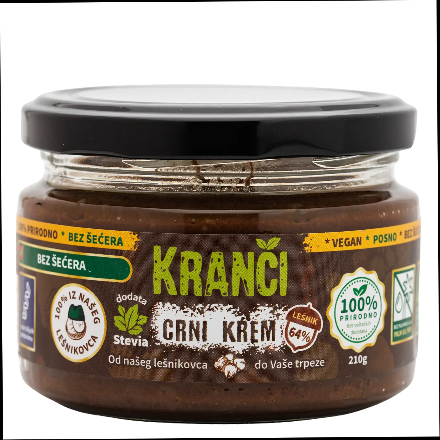 Kranči crni lešnik krem bez šećera – prirodan, veganski i posan